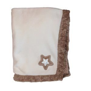 Baby Gear Star Minky Dot Cream & Brown Security Blanket Lovey 28" X 38"
